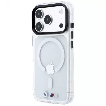BMW M IML γυαλιστερό μεταλλικό λογότυπο & διακοσμητικές λωρίδες MagSafe θήκη για iPhone 18 Pro / 17 Pro - διαφανές