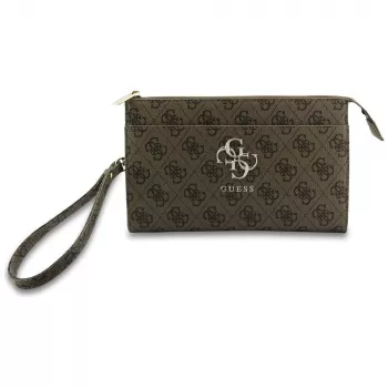 Guess Phone Pouch 4G Big Logo - καφέ τσάντα crossbody με θήκες καρτών