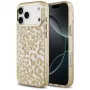 GUESS IML Leopard Glitter Triangle Logo MagSafe θήκη για iPhone 18 Pro / 17 Pro, Καφέ
