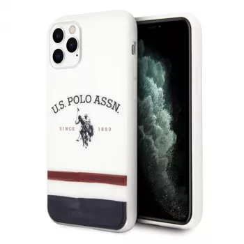 U.S. Polo Assn. USHCN58PCSTRB Tricolor Pattern Collection θήκη για iPhone 11 Pro, Λευκό