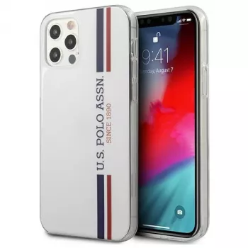 U.S. Polo Assn. USHCP12MPCUSSWH iPhone 12/12 Pro 6,1 ιντσών Λευκή Tricolor Collection σκληρή θήκη