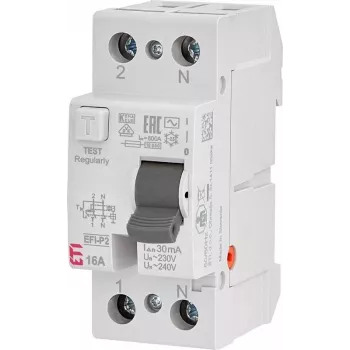 ETI EFI-P2 διακόπτης προστασίας διαρροής 2P 16A 30mA Τύπος A