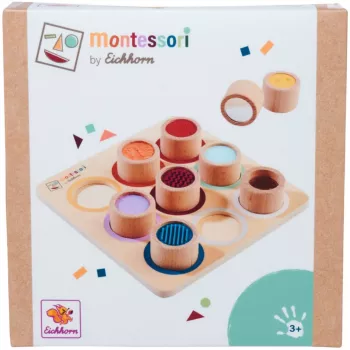 Eichhorn Montessori πίνακας αφής – 6 απτικές υφές, ξύλο σημύδας, από 12 μηνών