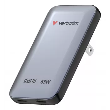 Verbatim Slim GaN Φορτιστής 2 θυρών 65W (EU/UK/US) γκρι