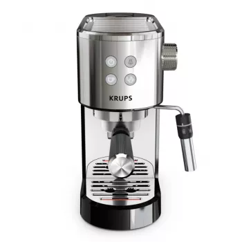 Krups Virtuoso XP444C10 ημιαυτόματη μηχανή εσπρέσο, 15 Bar, 1L, μαύρο/ασημί