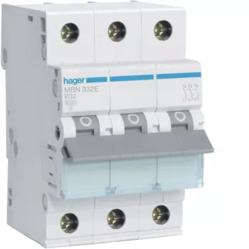 Hager MBN332E διακόπτης προστασίας γραμμής, 3P, B32, 6 kA