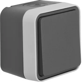 Hager WNC020 Επίτοιχο μπουτόν, 1-πολικό NO, IP55, γκρι