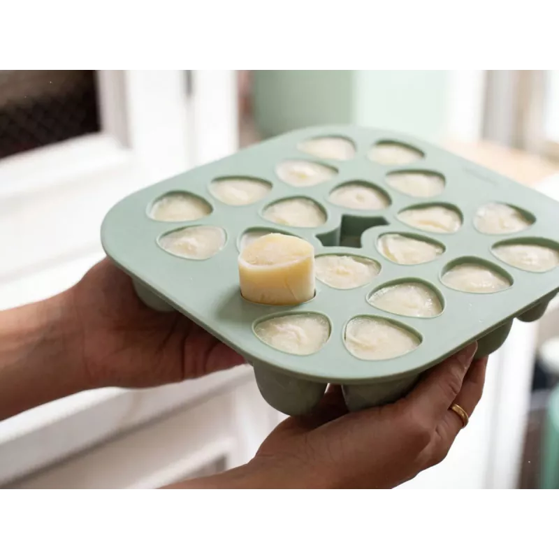 Beaba Multiportions Freezer Tray 20 x 35 ml σιλικόνη πράσινο φασκόμηλο