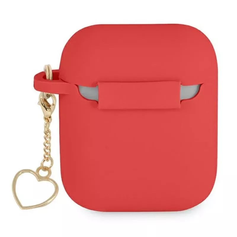 GUESS GUA2LSCHSR θήκη AirPods 1/2 κόκκινη σιλικόνη Charm Heart Collection