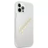 GUESS Vintage Script Gold σκληρή θήκη για Apple iPhone 12 Pro Max - διαφανής