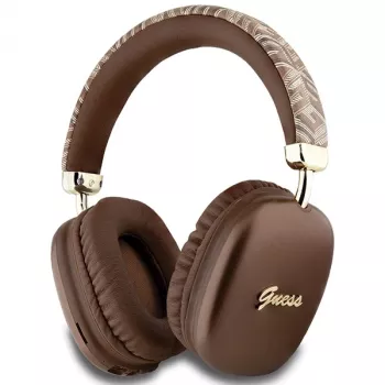 GUESS GUE003639 Gcube Metallic Script Logo ασύρματα ακουστικά on-ear Bluetooth καφέ