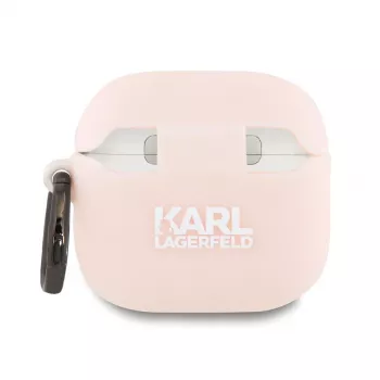 Karl Lagerfeld σιλικόνης Choupette κεφάλι 3D θήκη για AirPods 4 - ροζ