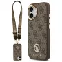 GUESS 4G Strass Logo & Big Strap Metal Buttons θήκη MagSafe για iPhone 17 - καφέ
