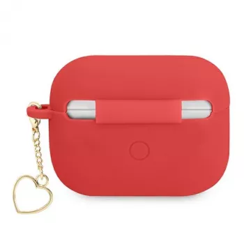 GUESS θήκη AirPods Pro κόκκινη σιλικόνη Charm Heart Collection