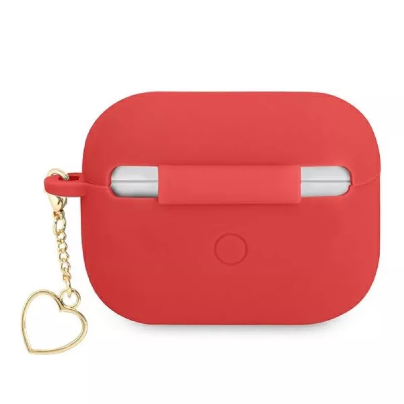 GUESS θήκη AirPods Pro κόκκινη σιλικόνη Charm Heart Collection