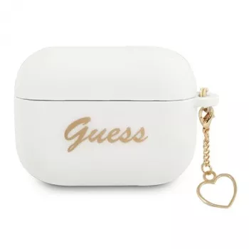 Guess GUAPLSCHSH θήκη AirPods Pro λευκή σιλικόνη Charm Heart Collection