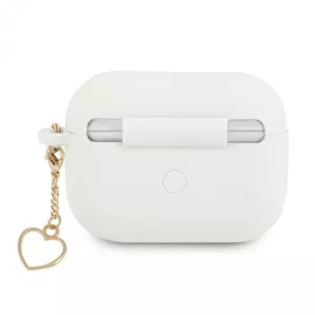 Guess GUAPLSCHSH θήκη AirPods Pro λευκή σιλικόνη Charm Heart Collection
