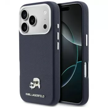 Karl Lagerfeld Karl & Choupette Head Pins Saffiano θήκη MagSafe για iPhone 17 Pro - μπλε