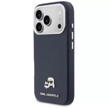 Karl Lagerfeld Karl & Choupette Head Pins Saffiano θήκη MagSafe για iPhone 17 Pro - μπλε