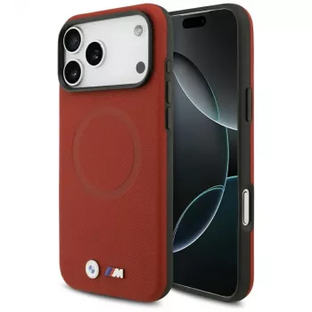 BMW M FW Metal Logo θήκη MagSafe για iPhone 17 Pro Max, κόκκινη