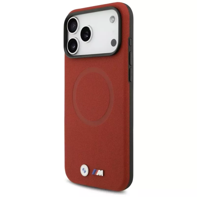 BMW M FW Metal Logo θήκη MagSafe για iPhone 17 Pro Max, κόκκινη