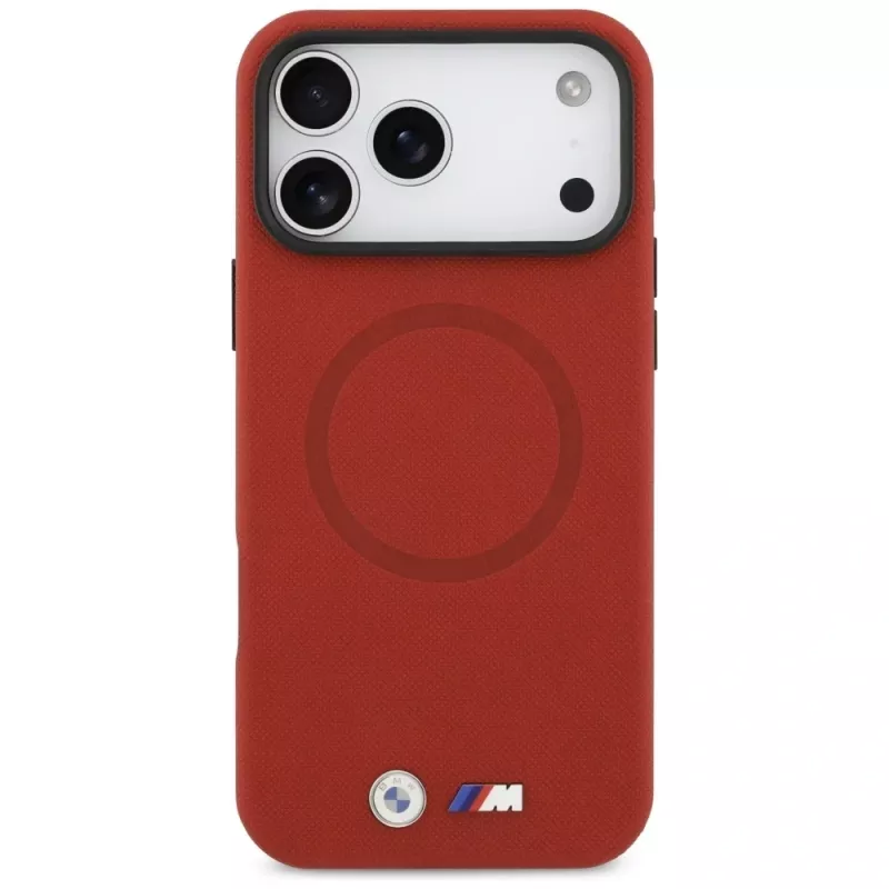 BMW M FW Metal Logo θήκη MagSafe για iPhone 17 Pro Max, κόκκινη
