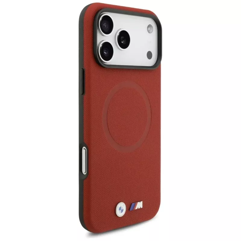 BMW M FW Metal Logo θήκη MagSafe για iPhone 17 Pro Max, κόκκινη