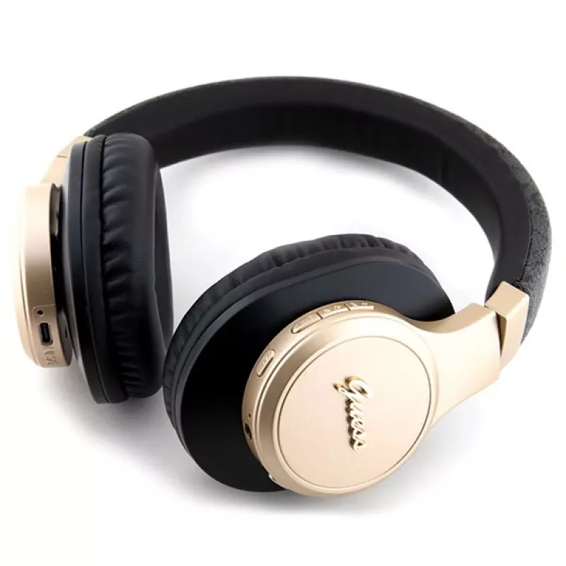 GUESS GUBH604GEMK Ασύρματα Over-Ear Ακουστικά Μαύρο 4G Script