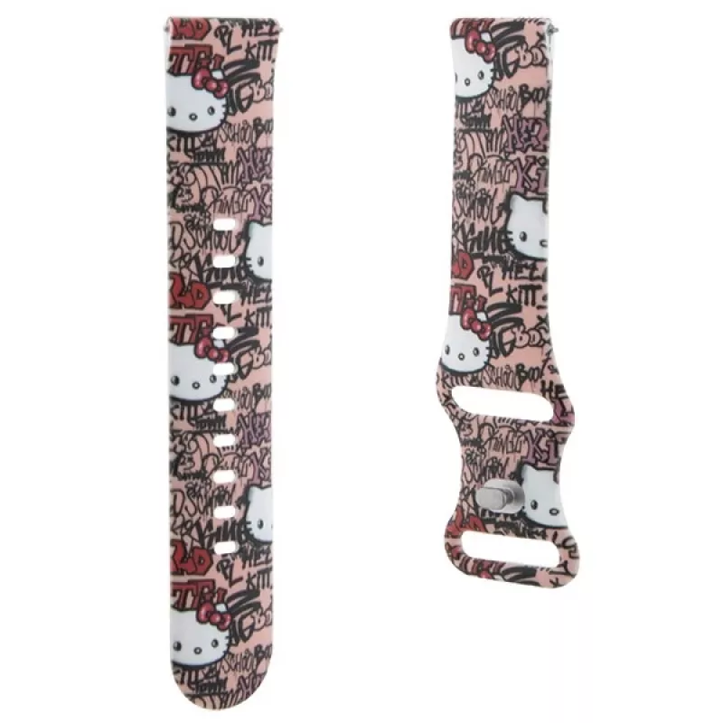 Hello Kitty Universal Σιλικόνης Βραχιόλι με Σχέδιο Graffiti-Tags, Ροζ, 20 mm