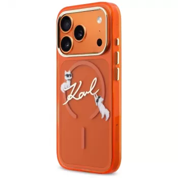 Karl Lagerfeld IML Choupettes Karl Script Logo Θήκη MagSafe για iPhone 17 Pro - Πορτοκαλί