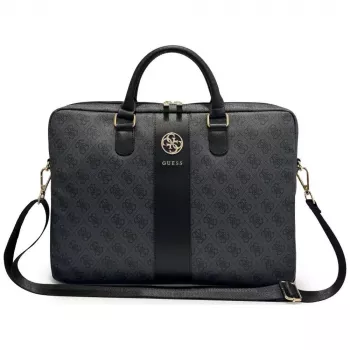 GUESS 4G Round & Classic Logos Stripe 16 inch Τσάντα Laptop Μαύρο