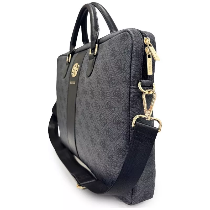 GUESS 4G Round & Classic Logos Stripe 16 inch Τσάντα Laptop Μαύρο