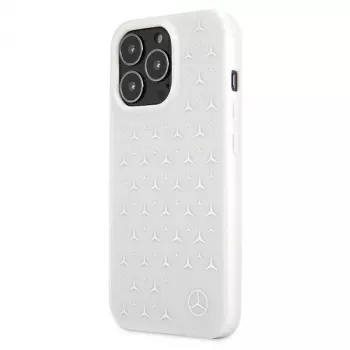 Mercedes-Benz MEHCP13LESPWH iPhone 13 Pro / 13 Σκληρή Θήκη Ασημί Σχέδιο Αστεριών Λευκό