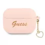 GUESS AirPods Pro Θήκη Ροζ Σιλικόνης Charm Heart Collection