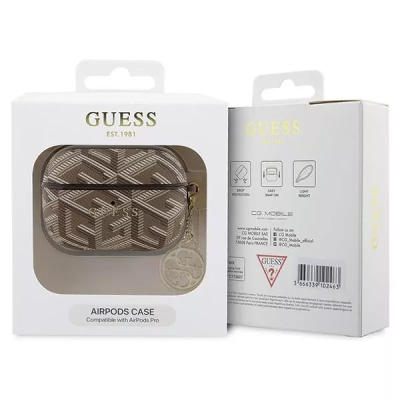 GUESS GUE003033 GCube Charm AirPods Pro Θήκη Καφέ