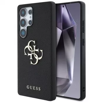 GUESS Grained Big 4G Logo Small Classic Logo Θήκη για Samsung Galaxy S25 Ultra - Μαύρο