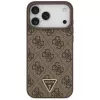 GUESS Δερμάτινη 4G Triangle Strass Θήκη MagSafe για iPhone 18 Pro Max / 17 Pro Max - Καφέ