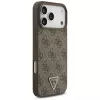 GUESS Δερμάτινη 4G Triangle Strass Θήκη MagSafe για iPhone 18 Pro Max / 17 Pro Max - Καφέ