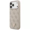 GUESS Δερμάτινη 4G Triangle Strass Θήκη MagSafe για iPhone 18 Pro Max / 17 Pro Max - Ροζ