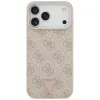 GUESS Δερμάτινη 4G Triangle Strass Θήκη MagSafe για iPhone 18 Pro Max / 17 Pro Max - Ροζ