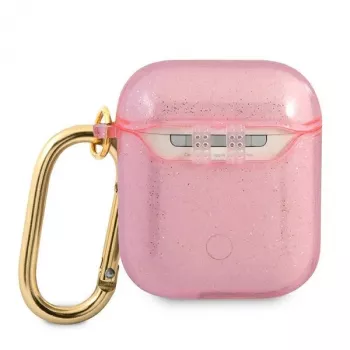 GUESS Glitter Collection Προστατευτική θήκη για Apple AirPods 1/2 - Ροζ
