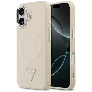 GUESS Triangle Logo Θήκη MagSafe για iPhone 17 – Μπεζ