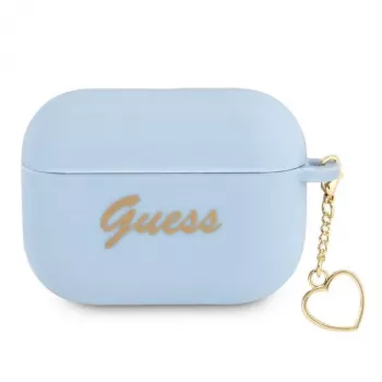 Guess GUAPLSCHSB Θήκη AirPods Pro Μπλε Σιλικόνη Charm Heart Collection