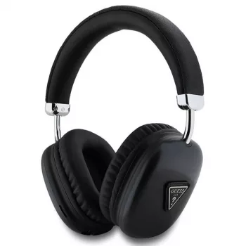 GUESS Ασύρματα ακουστικά over-ear Bluetooth 5.3 με μεταλλικό τρίγωνο λογότυπο - Μαύρο