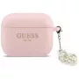 GUESS Θήκη σιλικόνης 4G Charm για AirPods Pro 3, Ροζ