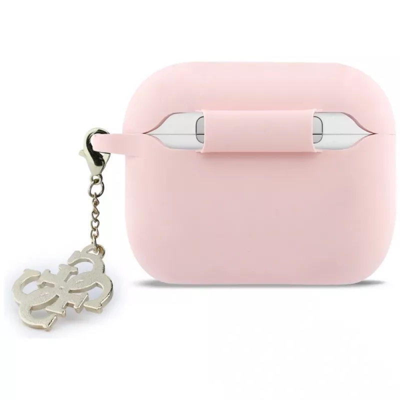 GUESS Θήκη σιλικόνης 4G Charm για AirPods Pro 3, Ροζ