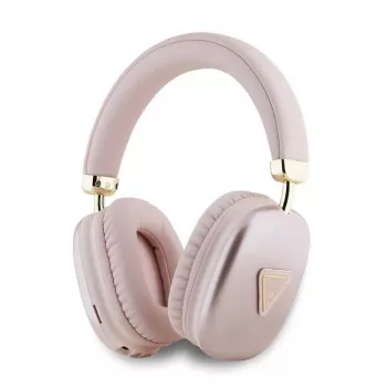 GUESS Μεταλλικό τρίγωνο λογότυπο On-Ear Ασύρματα ακουστικά Bluetooth V5.3 Ροζ