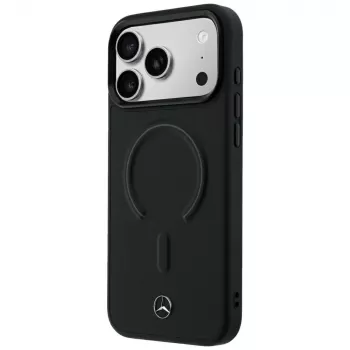 Mercedes-Benz Γνήσιο δέρμα Θήκη MagSafe για iPhone 18 Pro / 17 Pro, Μαύρο