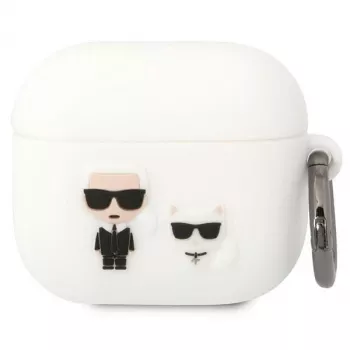 Karl Lagerfeld KLACA3SILKCW Θήκη AirPods 3 Λευκό Σιλικόνη Karl & Choupette