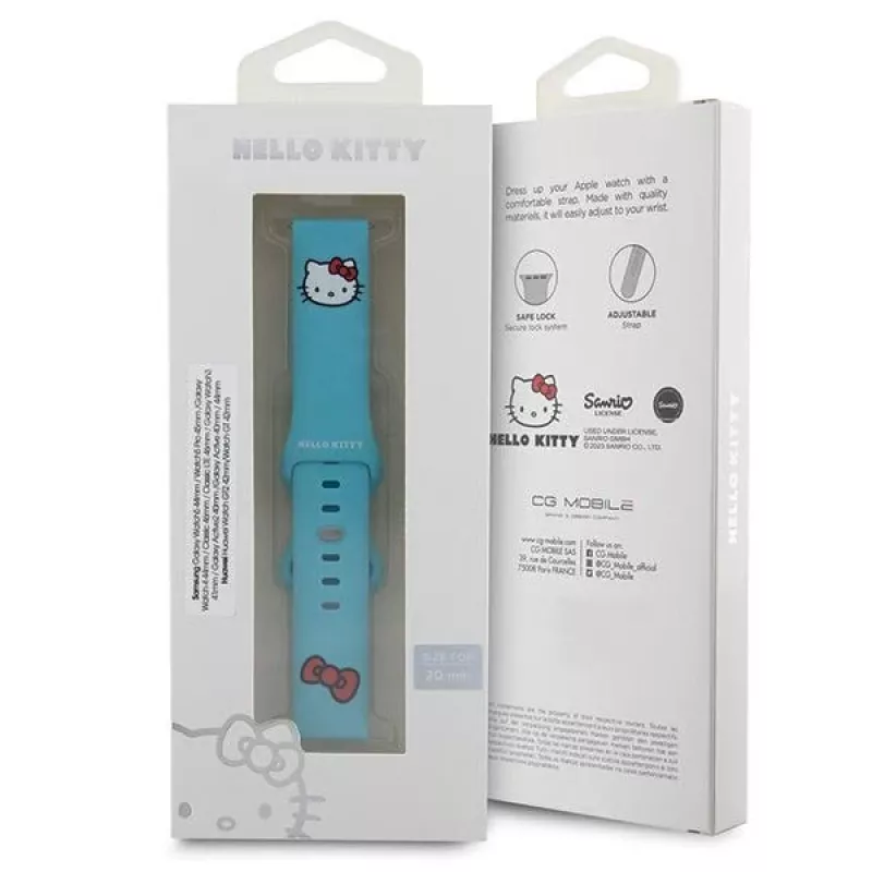 Hello Kitty Universal βραχιόλι σιλικόνης HKUWMSCHBLB, Kitty Head, Μπλε, 20mm